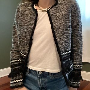 Embroidered tweed jacket